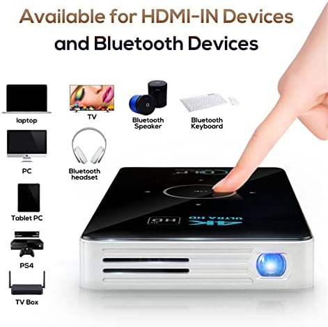 UHD Mini Поддръжка на Smart 1080P за Домашно TF 4K Преносима USB карта HDMI Проектор е Проектор на мед Гривна (B, един размер)
