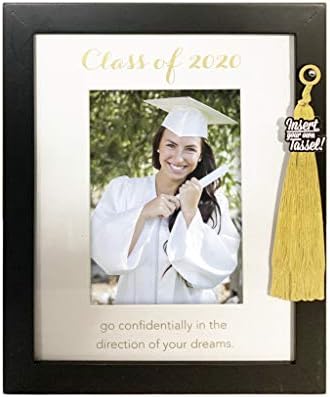 Матирана рамка за снимки PRINZ Graduation 5 7-инчов клас 2020 г. с държач за кисточек, 5 до 7 инча, бяла