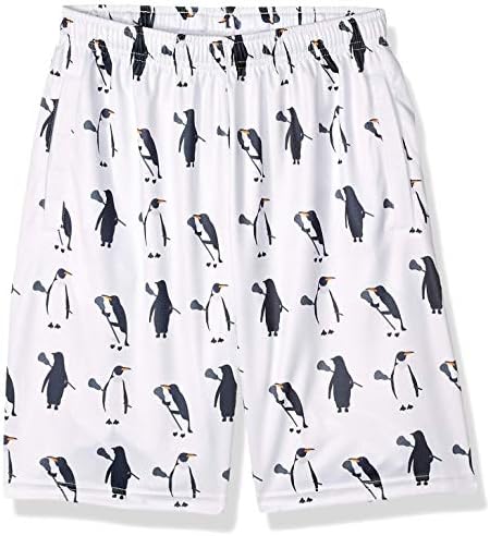 Шорти за лакросса - Пингвини с модел Пръчки за лакросса, Дължина до коленете, с дълбоки джобове