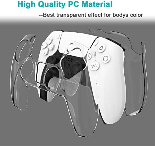 jojobnj PC Материал устойчив на надраскване Калъф, Съвместим с контролера PS5, напълно Защитава кожата покривка за безжичен контролер