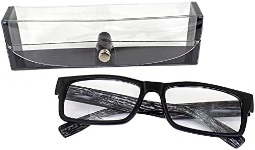 Очила за четене Global Vision Wood Премиум-клас с Черна Рамка от Поликарбонат с имитация на дърво Черно Храм Акрилни Прозрачни Лещи за