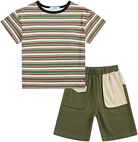 Комплекти Шорти За момчета GERU, Хавайски Облекло, Детска Риза С Къси ръкави и Цветен Модел, Топ + къси панталони, Костюми