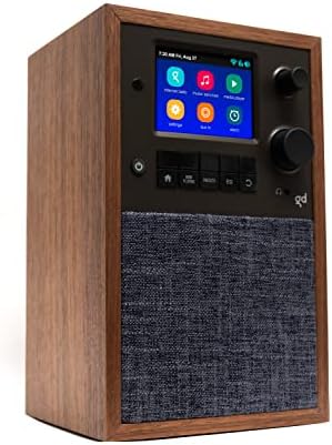 Комплект цифрови Mondo Alto и стереодинамиков Grace, Bluetooth, Wi-Fi, интернет, радио, будилник, за 7 дни – Без микрофон (орех)