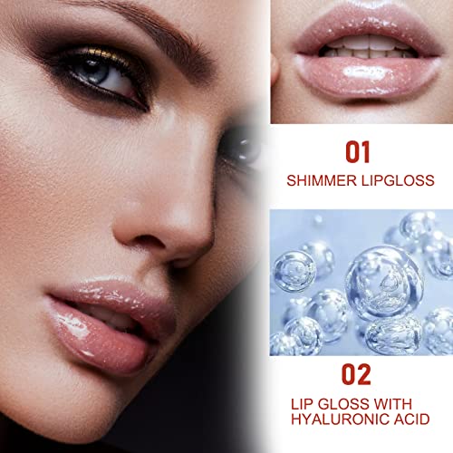 Набор от Блестящо и овлажнители блесков за устни MARIA AYORA с Хиалуронова киселина Lip Plumper За жени и Момичета, 0,12 течни унции