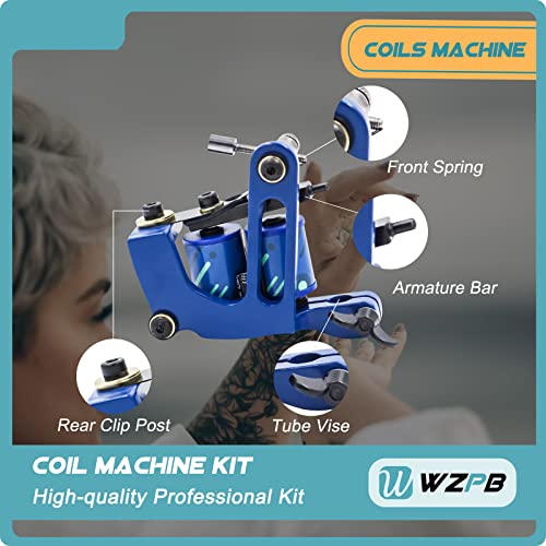 WZPB 2Pcs Coils Machine Kit Професионален Комплект с Подарочным Практически Скин за Начинаещи и Художници