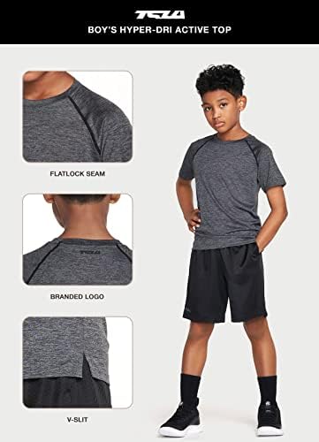 TSLA 1 или 2 Опаковки на Детски Младежки ризи За джогинг, Ризи, За тренировки в залата на Cool Dry Fit, Спортни Тениски С къс ръкав