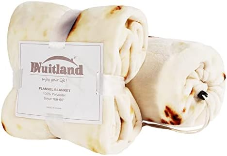 Одеяло с шарени Bnuitland Tortilla Burritos, Двустранно Надига Забавно Реалистично Одеало за хранене с тегло 290 г/м2, на Новост,