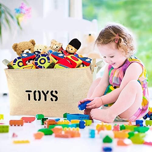 Кутия за играчки Youdepot, Големи Кутии-Организаторите за играчки, Джутовый кутия за съхранение, Кошница за багаж - за организиране