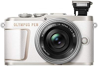 Корпус фотоапарат PEN E-PL10 Shiro е Бял на цвят с Черен обектив M. Zuiko Digital 14-42 мм F3.5-5.6 EZ