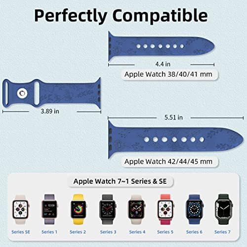 3 Опаковки презрамки с цветен надпис, съвместими с каишка на Apple Watch 38/40/41/42/44/45 мм За жени и мъже, мек силиконов спортен каишка-пеперуда