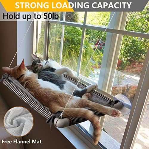 HOPET Cat Window Хамак за Котка Window Костур, Голямо Легло-Хамак за котка с Безплатен Одеяло и Най-Интерактивни Играчки-Пъзели за