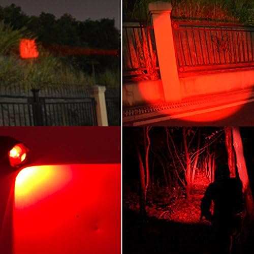 2 Бр. Мощен червен led фенерче с един режим на далечни разстояния, червен ловен фенер Zoombale, Водоустойчив червен фенер, най-добрият