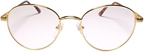 Очила за четене в Кръгла Рамка Gold Vintage 80s 90s Reader 3.50