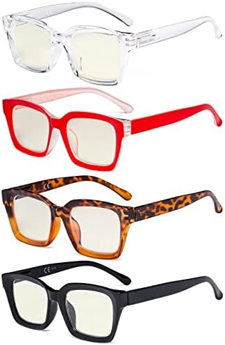 Eyekepper Спестява 10% на Цялостни Очила за четене, нападение от синя светлина, Големи квадратни Очила за четене за компютър + 1,25