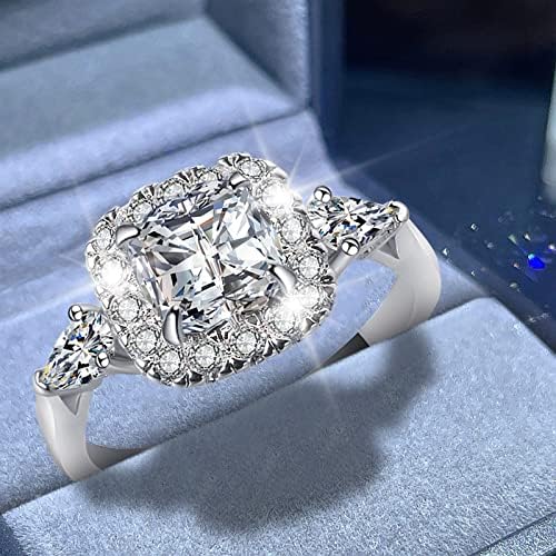 Набор от диаманти, метален пръстен с диаманти, лесни модни бижута, популярни аксесоари, набор от няколко пръстени за жени