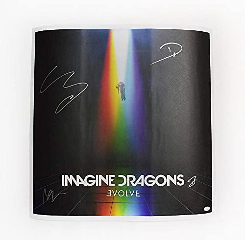 Плакат Imagine Dragons Evolve 24x24 С Подпис и Автограф Сертифициран Автентичен JSA COA