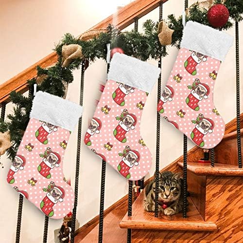 Коледни Чорапи ALAZA, Забавен Мопс подарък в Рождественском чорап, Класически Персонализирани Големи Чулочные Украса за семейни тържества,