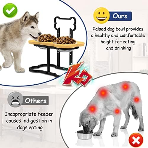 Издигнати купички за кучета buways, Регулируем повдигнати купа за кучета с 2 мисками за кучешка храна и вода от неръждаема