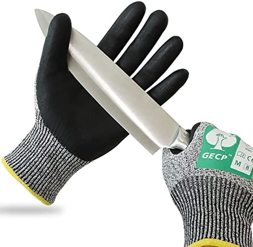 Работни ръкавици, устойчиви на гумата GECP, Предпазни Работни ръкавици, с нитриловым покритие от микрофибър с дръжка - 6 Двойки,
