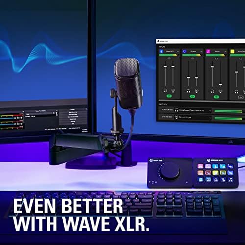 Elgato XLR Solution - Динамичен XLR-микрофон, Аудиомикшер за да се свържете XLR-микрофон към USB-C, потискане на шума, софтуер за цифрово