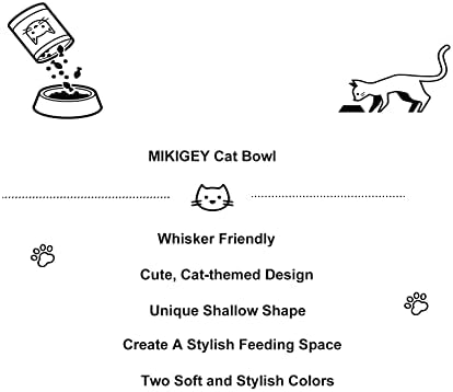 Купа за котки MIKIGEY 2 елемента, Купа за храна за Мустаци, Широки и Малка Купа за коте и Kitties, Черна
