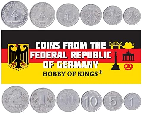 6 Монети от Германската Демократична Република | Колекция Восточногерманских монети 1 5 10 50 Пфеннигов 1 2 Германски марки