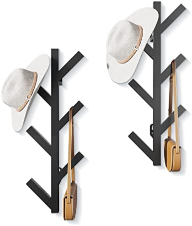 RRG 2 бр Вертикална Закачалка за дрехи Стенни, Вертикална Метална Закачалка за шапки на стената, Модерна Стенни Закачалка за шапки, Якета,