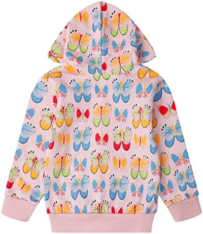 Popshion/Руното яке с цип за малки момичета от памук, Лека Hoody с качулка Есен-зима Топло палто за деца от 2 до 7 години