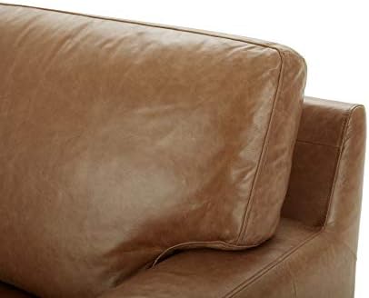 Марка – разтегателен диван от естествена кожа, Stone & Beam Lauren, напълнени с пух, 89 W, бренди