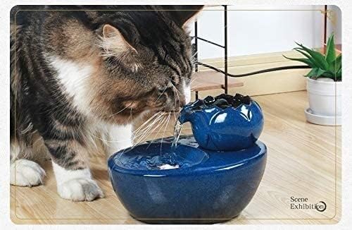 AALINAA Диспенсер за вода за домашни любимци, Керамични чешма за Питейна вода за Кучета и котки - Автоматичен Безшумен Диспенсер за вода