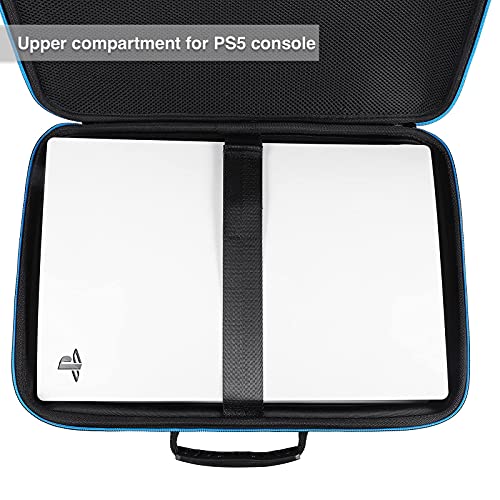 Калъф за носене Zadii Hard Shell, който е Съвместим с PS5, Защитна чанта за конзолата PlayStation 5, контролери DualSense,