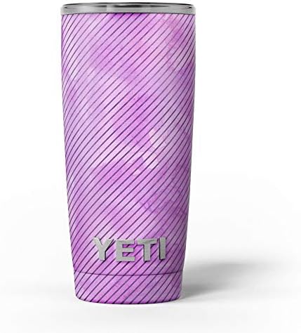 Дизайн Skinz Черни Наклонени линии лилави облаци - Vinyl опаковка със стикер на кожата, която е Съвместима с бокалами Yeti