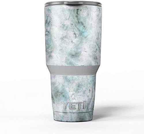 Дизайн Skinz Мраморна повърхност V2 Набор от винил оберток с деколью от тюркоазено синя кожа, Съвместим с бокалами Yeti Rambler Cooler Tumbler