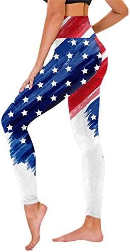 Гамаши с Флага на сащ, Женски Патриотични Панталони За Джогинг с Висока Талия и Американския Флаг, Леки Спортни Панталони За Джогинг