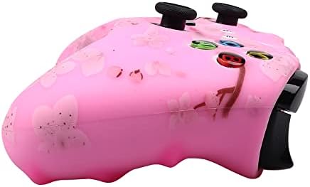 Кожата RALAN Cherry Blossoms контролера на Xbox One, силиконови защитно фолио за контролер Сакура, която е съвместима с контролер Xbox Ones