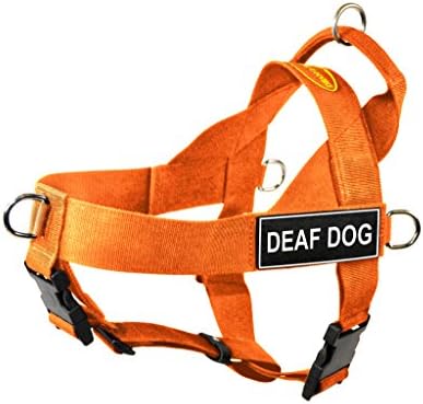 Универсална Шлейка за кучета Dean & Tyler DT без напрежение с Глухи ивици за кучета, X-Small, Оранжева