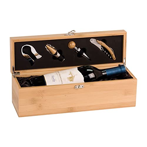 Подарък Кутия за вино с Надпис за Дъщеря си и с Набор от Инструменти Бамбук или Матово Черно покритие на най-Добрата Дъщеря