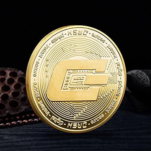 2 елемента Позлатен Сребърен са подбрани Декоративни Монета с Футляром Digital Bitcoin Занаятите
