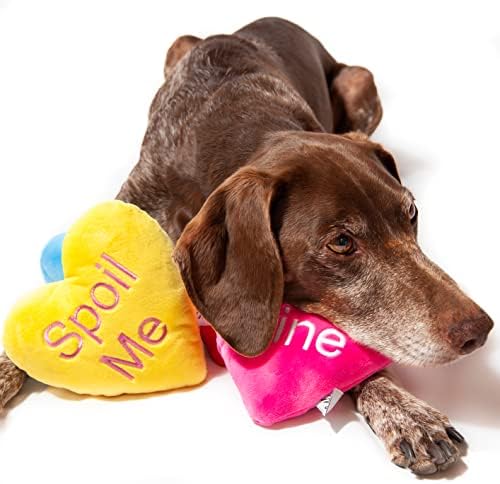 Играчка Midlee Candy Сърце за кучета в Свети Валентин - Комплект от 4 броя (Голям)