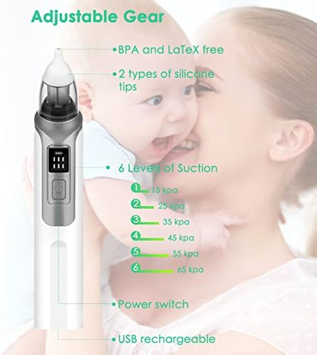 Детски назален аспиратор Електрическа издънка за носа Детска издънка за носа, за пречистване на носа на бебето, Акумулаторна батерия