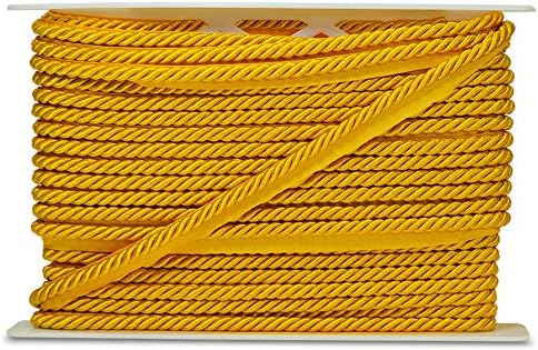 Изложение International 20-Ярдовое Украса Hilda с тапицерия от Витого кабел за устни, 3/8 инча, Жълто Злато