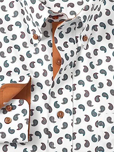 Мъжка риза Класически cut от Негладкого памук с принтом Paisley от Paul Fredrick с шарени Вратовръзки
