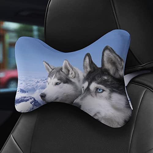 Автомобилната въздушна възглавница за шията Siberian Huskies, 2 бр., Удобна Автоматична Възглавница За главата с останалите, Дишаща