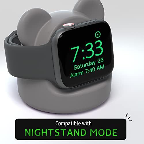 Силиконов Притежателя Докинг станция AFOOYO Bear Charger Стойката за Apple Watch Series 8/Ultra/SE2/7/6/ СЭ/5/4/3/2/1 (49/45/44/42/41/40/