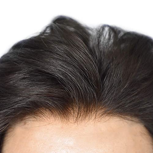 Перука за Мъже, Прозрачен френски Завързана мъжки Перуки, изкуствена коса, Подмяна на човешки Косъм, Пълен Системен блок за коса, Избелени