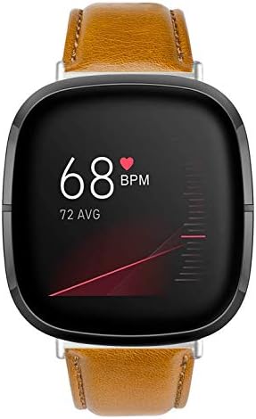 Кожена каишка за часовник Aladrs, Съвместим с джапанки за умни часа Fitbit Sense/Versa 3, Разменени Гривна за часа Fitbit Versa 3
