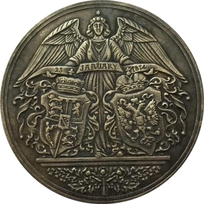 Руската медал 1814 г. Антични Монети Ръчно изработени Монета 50 ММ