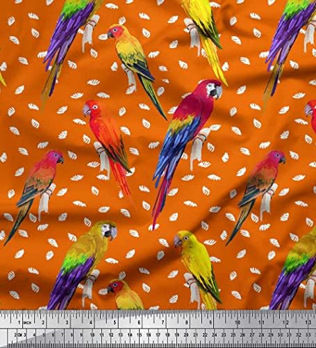 Тъкан от orange памучен воал Soimoi, плат за шиене с принтом папагал Ара, ширина 58 см