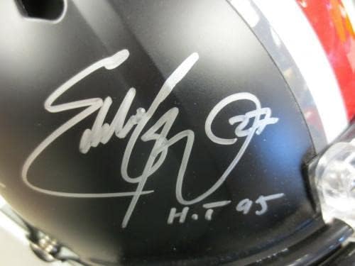 Еди Джордж, Троя Смит, Арчи Грифин OSU Подписа Голям шлем JSA COA - Каски NFL с автограф