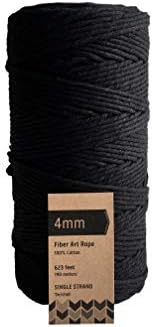 Черен Кабел Ресни / Художествена Въже от Futon Влакна, с една Нишка 4 мм / Черно Дърво